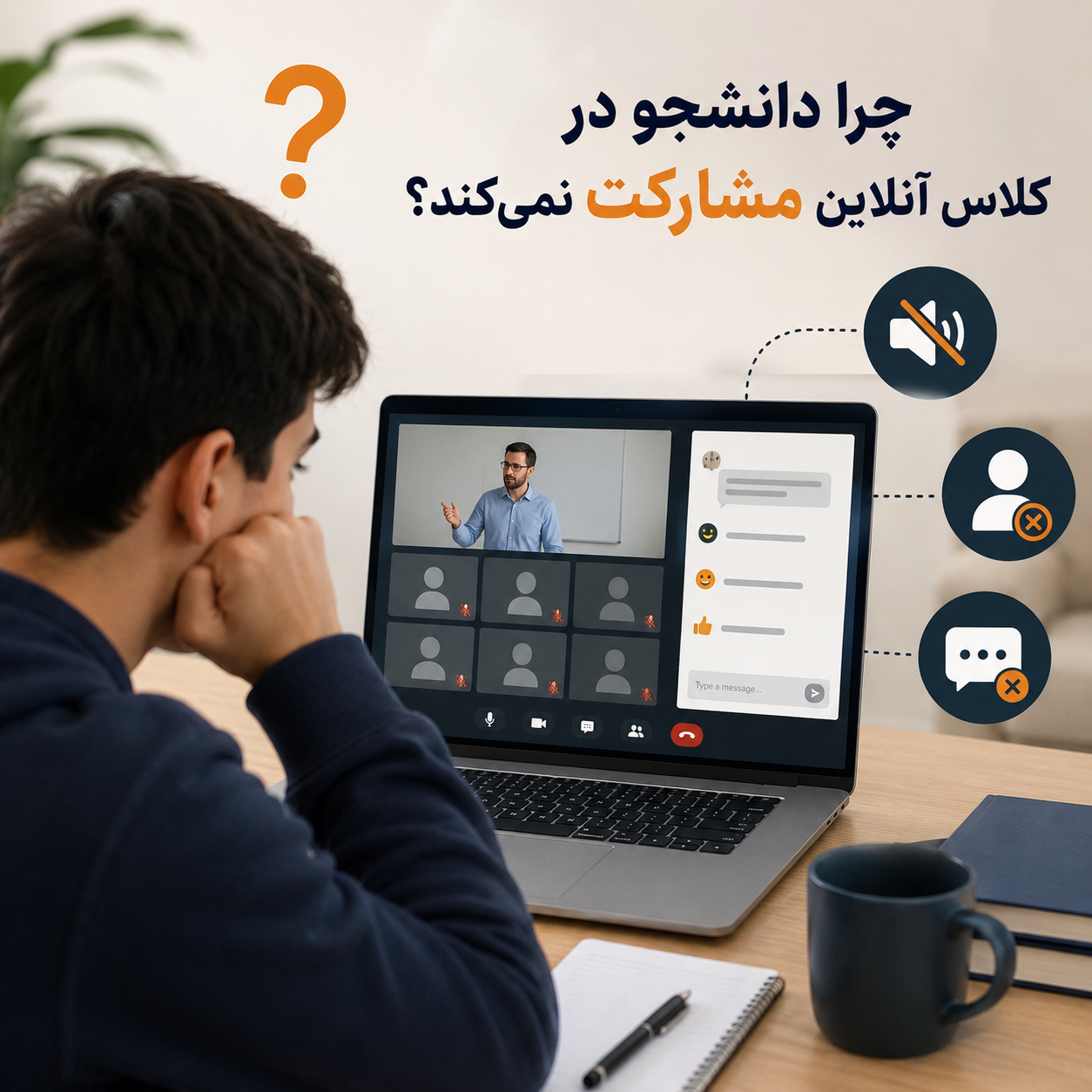 یک مسئله واقعی: چرا دانشجو در کلاس آنلاین مشارکت نمی‌کند؟